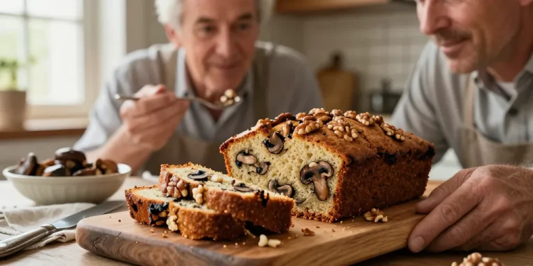 cake champignons noix