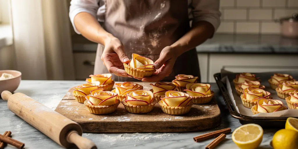tartelettes aux pommes en forme de roses