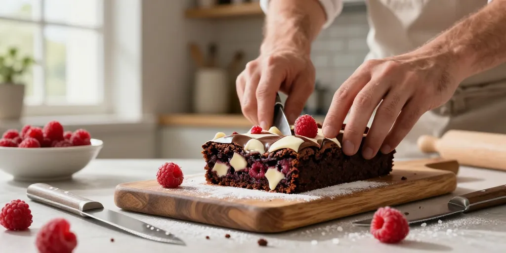 brownie framboise chocolat blanc