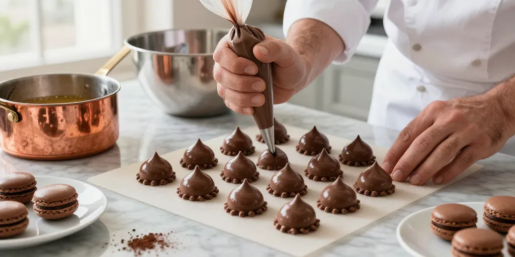 recette macarons chocolat pierre hermé