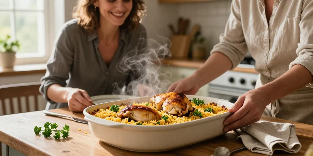 recette riz au poulet au four